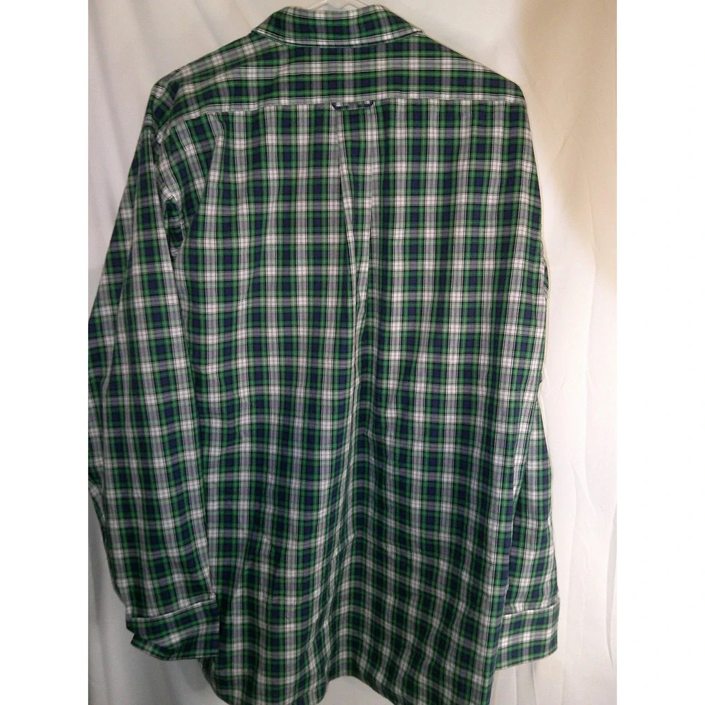 IZOD Plaid‎ All-Over Stretch Button Down Shirt Regular Fit XL 17-17 1/2 34/35